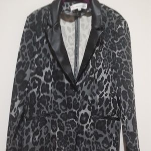 Black & Grey Cheetah Print Blazer